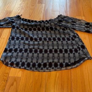 ABBELINE Size L Navy Patterned Women’s Blouse
